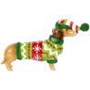 Décoration Chien Teckel Clayre & Eef 24x5x14 cm Marron Vert