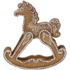 Clayre & Eef Cheval à Bascule Décoratif 14x4x15 cm Marron Blanc