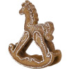 Clayre & Eef Cheval à Bascule Décoratif 14x4x15 cm Marron Blanc