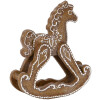 Clayre & Eef Cheval à Bascule Décoratif 14x4x15 cm Marron Blanc