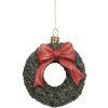Clayre & Eef Couronne de Noël 9x4x11 cm Vert Rouge