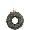 Clayre & Eef Couronne de Noël 9x4x11 cm Vert Rouge