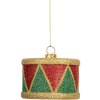Clayre & Eef 66088 Décoration Suspendue Tambour Rouge 7x5 cm