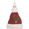 Clayre & Eef Décoration Suspension Chapeau Noël 7x4x10 cm Rouge et Blanc