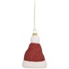 Clayre & Eef Décoration Suspension Chapeau Noël 7x4x10 cm Rouge et Blanc