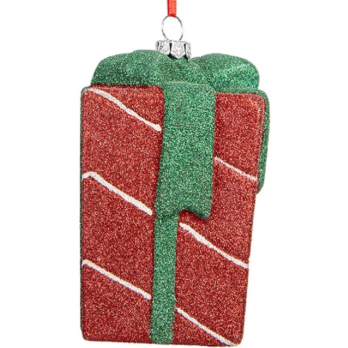 Clayre & Eef 66095 Décoration Suspension Boîte Cadeau Noël Rouge Vert