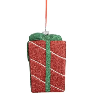 Clayre & Eef 66095 Décoration Suspension Boîte Cadeau Noël Rouge Vert