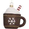 Décoration Suspension Tasse Clayre & Eef 9x7x10 cm Marron Blanc