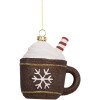 Décoration Suspension Tasse Clayre & Eef 9x7x10 cm Marron Blanc