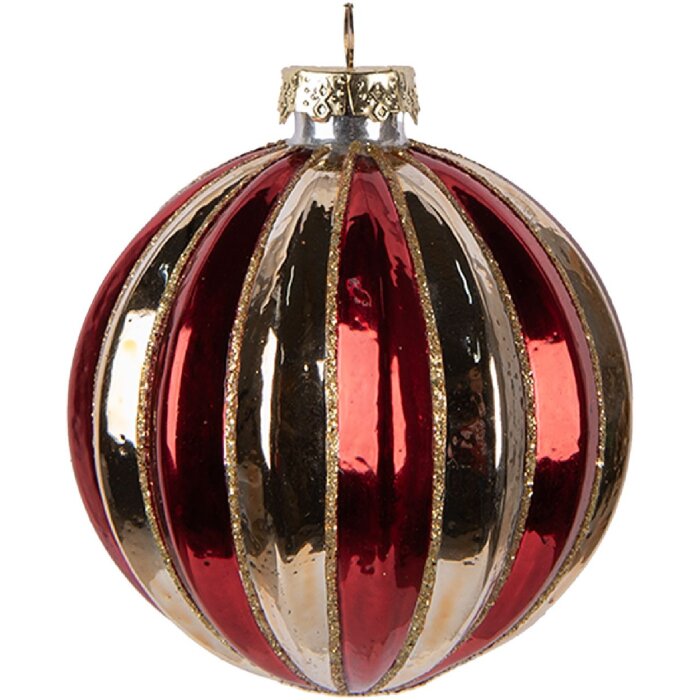 Boule de Noël Clayre & Eef 6GL5135 Ø 8 cm Rouge Doré