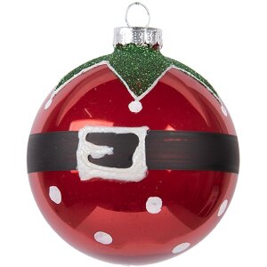 Boule de Noël Ø 8 cm Rouge Clayre & Eef