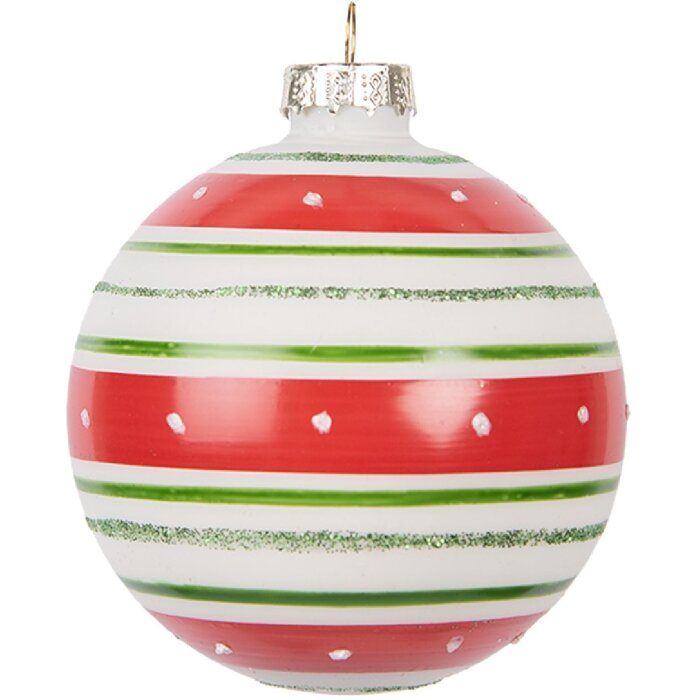 Boule de Noël Rouge 8x8 cm Clayre & Eef