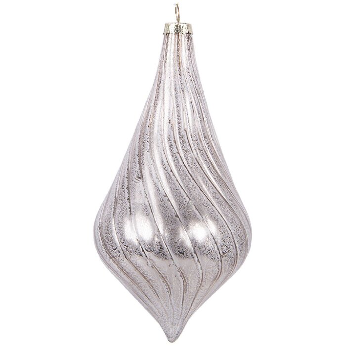 Boule de Noël Argentée Clayre & Eef Ø 8x17 cm