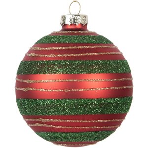 Boule de Noël Rouge et Verte Ø 8 cm Clayre...