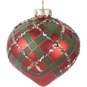 Boule de Noël Ø 8 cm Rouge & Vert Clayre...