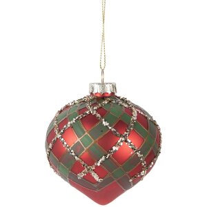 Boule de Noël Ø 8 cm Rouge & Vert Clayre...