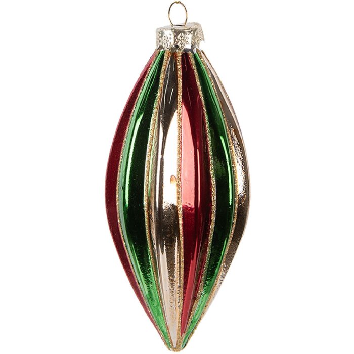 Boule de Noël Clayre & Eef Ø 6x13 cm Multicolore