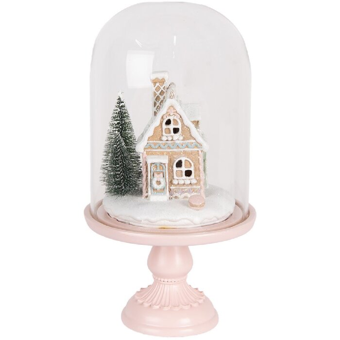 Clayre & Eef 6GL5191 Cloche en Verre LED Rose 17x30 cm