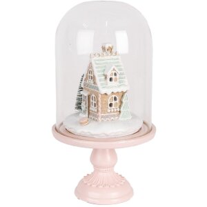 Clayre & Eef 6GL5191 Cloche en Verre LED Rose 17x30 cm
