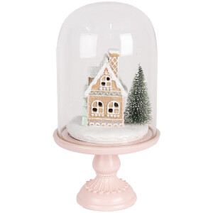 Clayre & Eef 6GL5191 Cloche en Verre LED Rose 17x30 cm