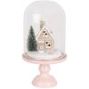 Clayre & Eef 6GL5191 Cloche en Verre LED Rose 17x30 cm