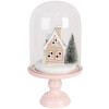 Clayre & Eef 6GL5191 Cloche en Verre LED Rose 17x30 cm
