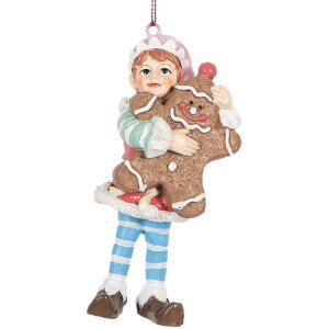 Clayre & Eef 6PR5299 Elfe Suspendu 5x4x11 cm Marron...