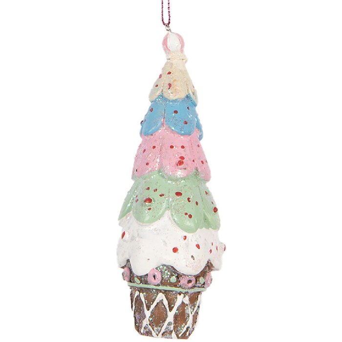 Décoration Suspendue Tarte Clayre & Eef Ø 5x13 cm Multicolore