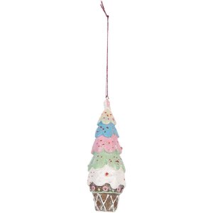 Décoration Suspendue Tarte Clayre & Eef Ø 5x13 cm Multicolore