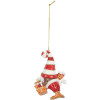 Clayre & Eef Décoration Suspendue Père Noël Rouge & Blanc 8x4x10 cm