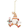 Clayre & Eef 6PR5302 Ornement Père Noël Orange et Blanc 8x4x10 cm
