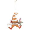 Clayre & Eef 6PR5302 Ornement Père Noël Orange et Blanc 8x4x10 cm