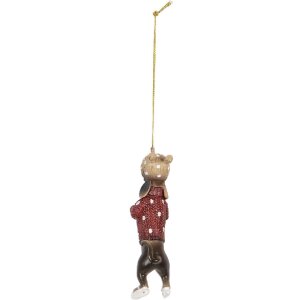Clayre & Eef 6PR5306 Décoration Suspendue Chien Marron et Rouge