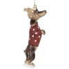 Clayre & Eef 6PR5306 Décoration Suspendue Chien Marron et Rouge