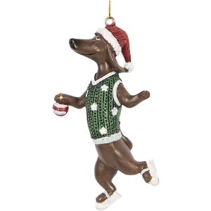 Clayre & Eef Suspension Chien Marron & Vert...