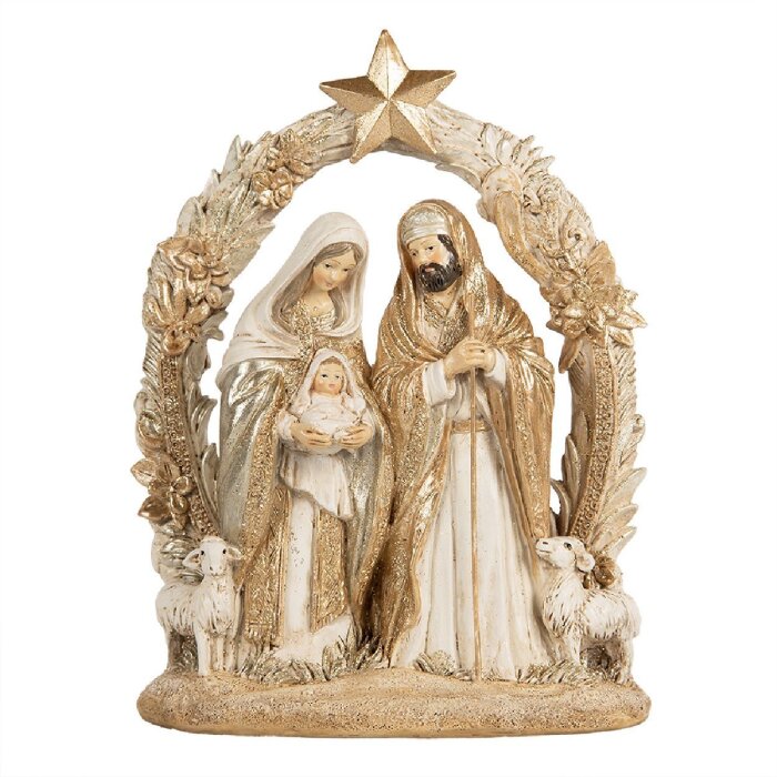 Clayre & Eef Groupe de Noël 19x7x24 cm Beige-Doré