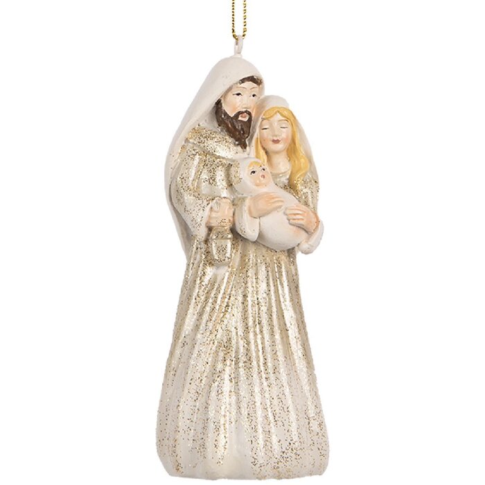 Clayre & Eef 6PR5649 Décoration Suspendue Groupe de Noël Beige