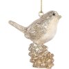 Clayre & Eef Décoration Suspendue Oiseau Beige-Doré 6x3x6 cm