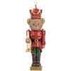 Suspension Décoration Ours Clayre & Eef 4x4x11 cm Brun-Rouge