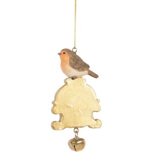 Clayre & Eef 6PR5664 Déco Oiseau Suspendu Brun 6x3x11 cm