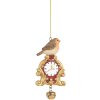 Clayre & Eef 6PR5664 Déco Oiseau Suspendu Brun 6x3x11 cm
