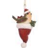 Clayre & Eef Décoration Suspendu Oiseau Braun und Rot