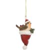 Clayre & Eef Décoration Suspendu Oiseau Braun und Rot