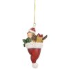 Clayre & Eef Décoration Suspendu Oiseau Braun und Rot