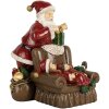 Clayre & Eef 6PR5668 Décoration Père Noël avec enfants Rouge 17x13x18 cm