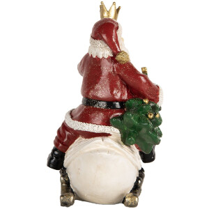 Clayre & Eef 6PR5671 Père Noël sur Cygne Rouge et Blanc 13x10x16 cm
