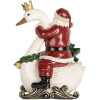 Clayre & Eef 6PR5671 Père Noël sur Cygne Rouge et Blanc 13x10x16 cm