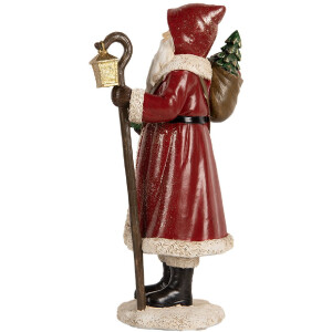 Décoration Père Noël Clayre & Eef 6PR5672 12x11x26 cm Rouge & Blanc