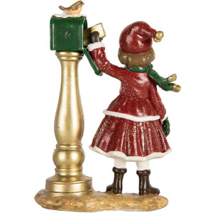Clayre & Eef Enfant à la Boîte aux Lettres 8x4x12 cm Rouge & Vert