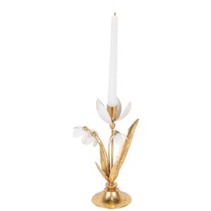 Clayre & Eef 6Y5804 Bougeoir 14x10x25 cm Doré